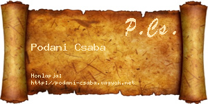Podani Csaba névjegykártya