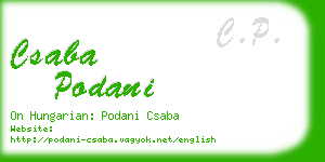 csaba podani business card